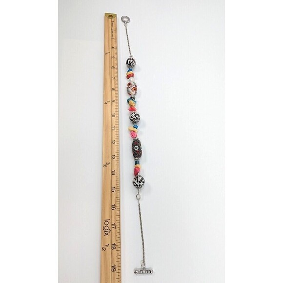 Chunky Necklace Glass Beaded Lampwork Boho Chic Eclectic Statement Piece Artsy - Picture 9 of 11